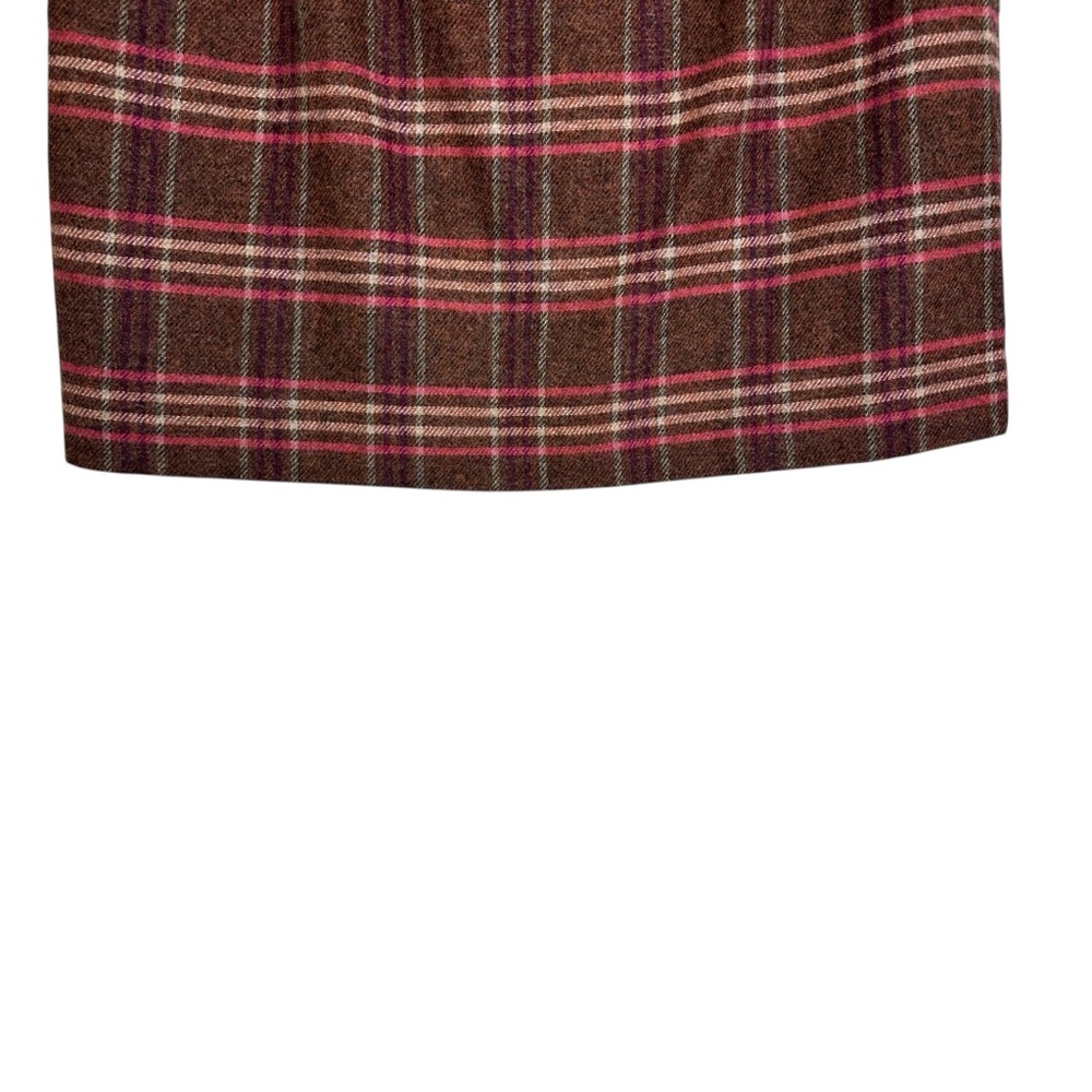 Talbots Wool Blend A-Line Skirt Brown Plaid Size 16 - Picture 8 of 10